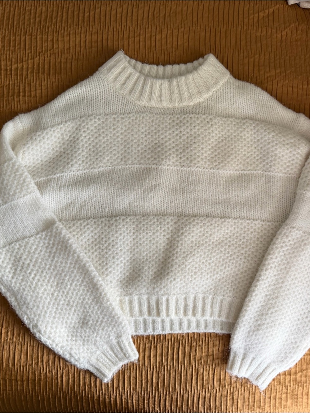 bp Cream Textured Crew Sweater